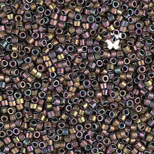 DB1055 Matte Metallic Red Green Gold Iris aka Matte Metallic Gray Dusk Gold Iris Size 11/0 Miyuki Delica (5gr), DIY Jewelry Bead Supply