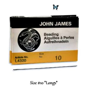 John James Size 10 "Long" English Beading Needles 25pk (L4320E-010) BN10