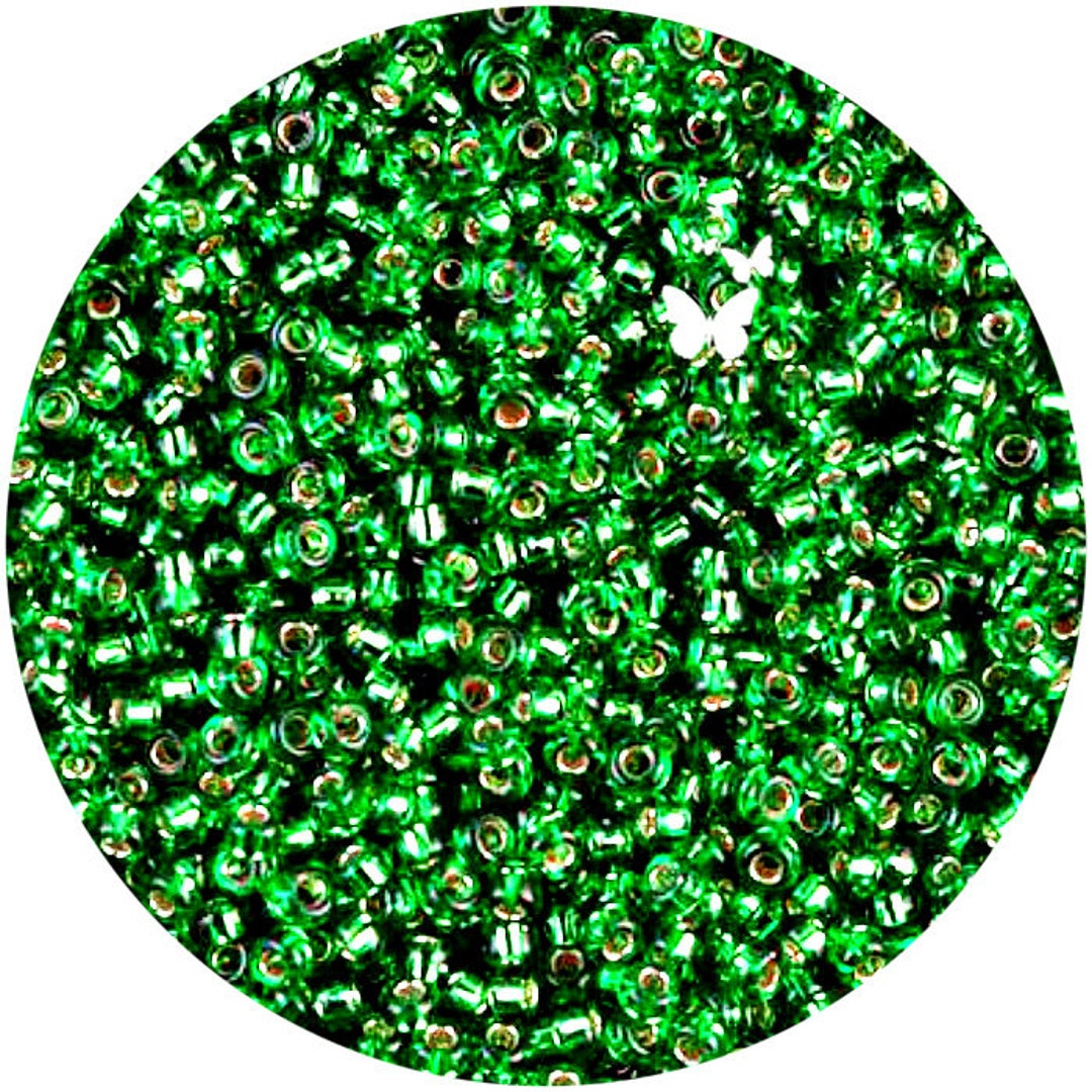 Size 11/0 Silver Lined Green 11-16 Miyuki Seed Beads (10gr) - Etsy