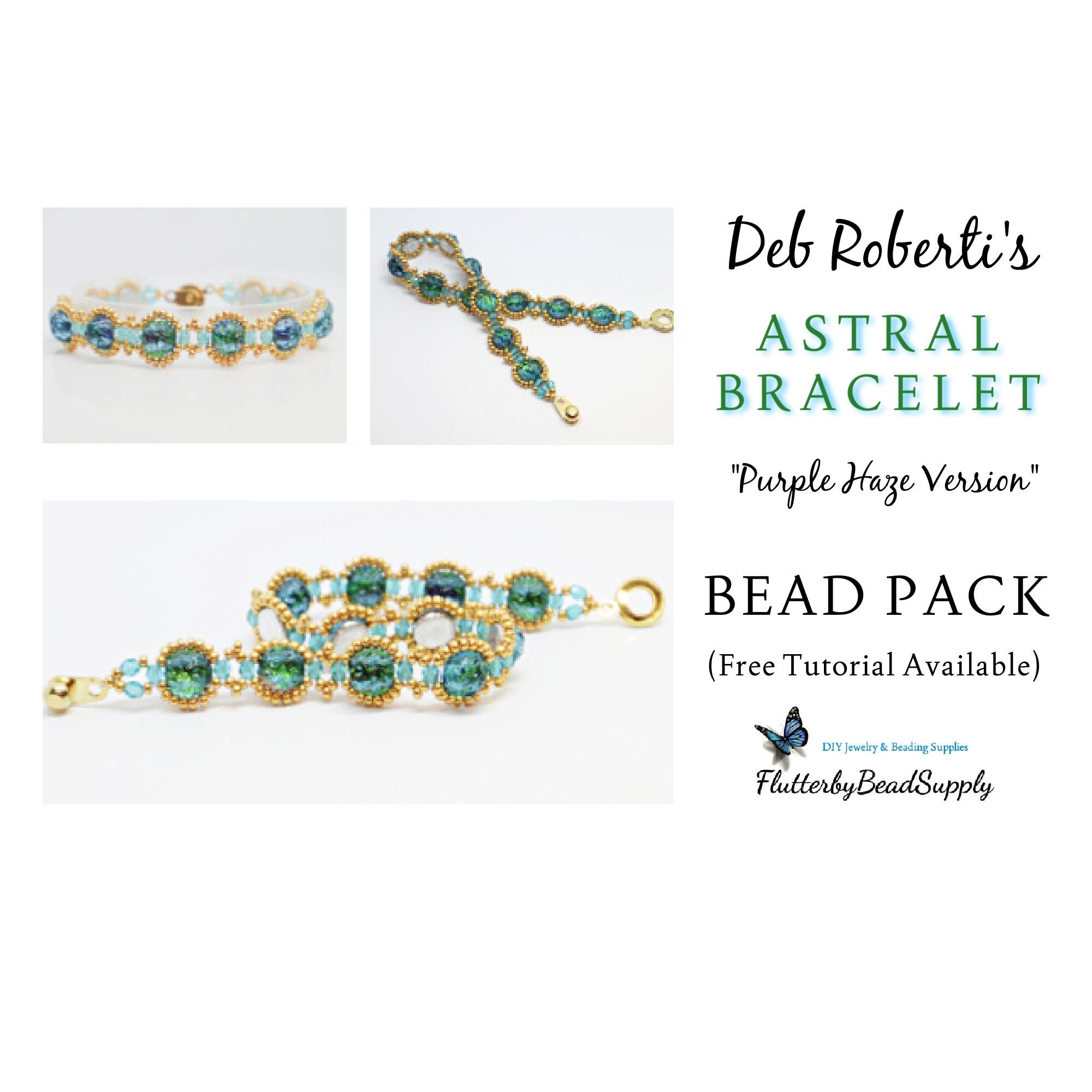 BEAD PACK (Aquasol Gold Colorway) >> Deb Roberti's Free Astral Bracelet Tutorial Available << DIY Jewelry, Bead Supply