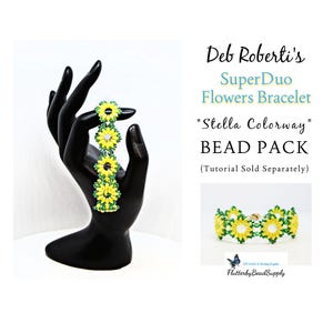 BEAD PACK (Stella Colorway) >> Deb Roberti's "SuperDuo Flowers" Bracelet Tutorial Sold Separately << DIY Jewelry, Bead Supply