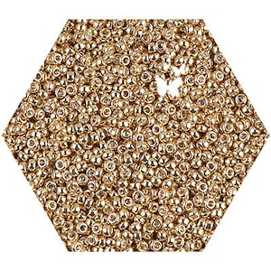 Miyuki 15-1054 15/0 Galvanized Dark Yellow Gold Seed Beads, 5 or 10 GM 5 Grams