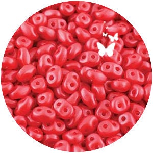 SUPERDUO Pastel Dark Rose Two Hole Glass Beads (10gr), DIY Jewelry Bead Supply