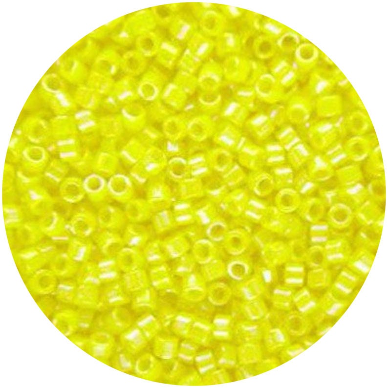 DB160 Opaque Yellow AB Size 110 Miyuki Delica DIY Jewelry Bead Supply 5gr