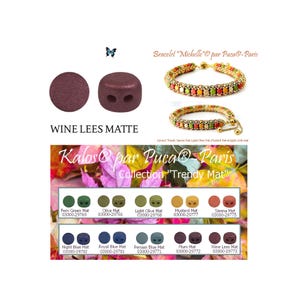 Trendy Wine Lees Matte KALOS par Puca® 2-Hole Czech Glass Beads (5gr, approx. 65pc)