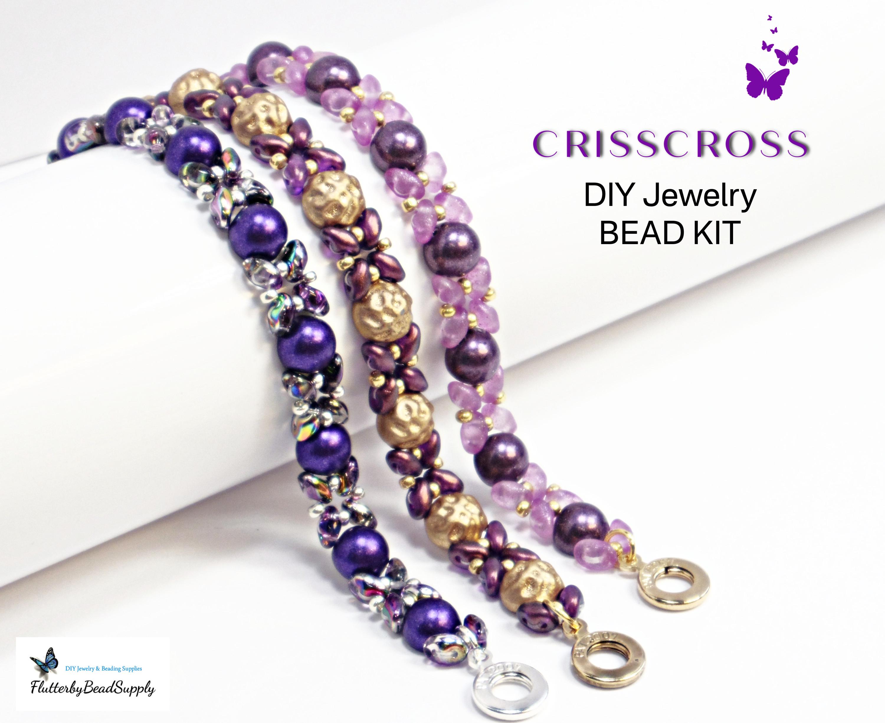 DIY Jewelry BEAD KIT, Crisscross Bracelet Pattern by Diane
