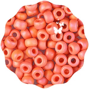 E 5/0 Matte Opaque Orange AB 05-406FR Miyuki E Beads (20gr Tube), 5mm Large Hole Round Rocaille DIY Seed Bead Supply