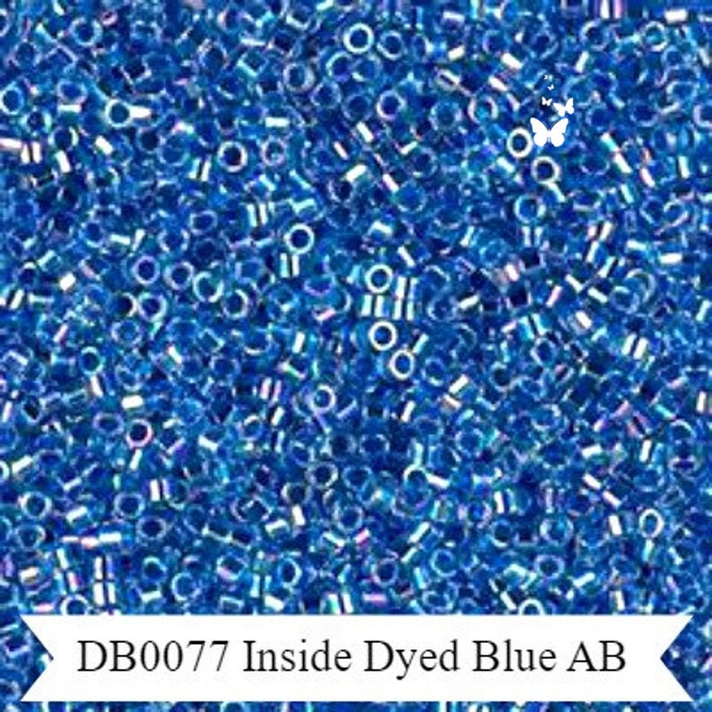 DB077 Inside Dyed Blue AB Aka Blue Lined Crystal AB Size 11/0