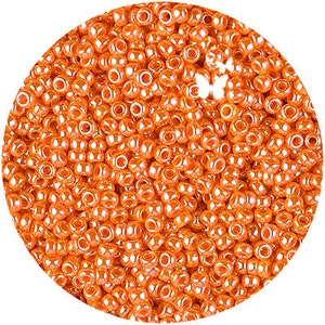Size 11/0 Opaque Light Orange Luster 11-423 Miyuki Seed Beads (10gr), DIY Jewelry Bead Supply