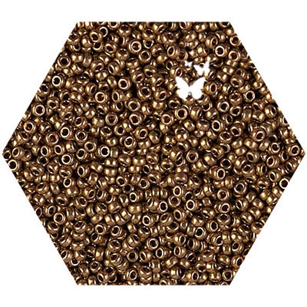 Size 15/0 (7gr), 11/0, 8/0 (10gr) Metallic Light Bronze #457L Miyuki Seed Beads, DIY Jewelry Bead Supply