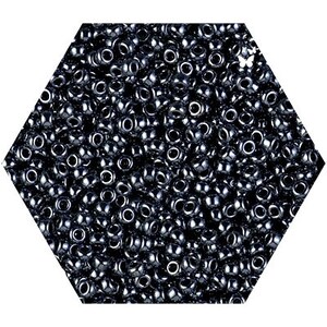 10/0 Cut Twisted Hex Gunmetal Miyuki Seed Bead, 10-gram Bag