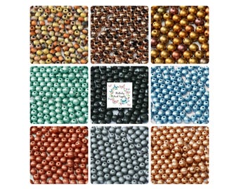 3mm Druks (100pc), Smooth Round Czech Glass Beads