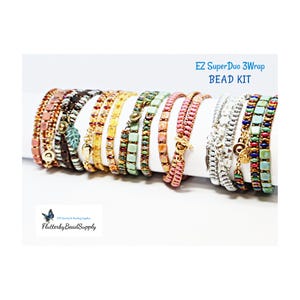 CLOSEOUT!  EZ SuperDuo 3-Wrap Beaded Bracelet, DIY Jewelry Kit