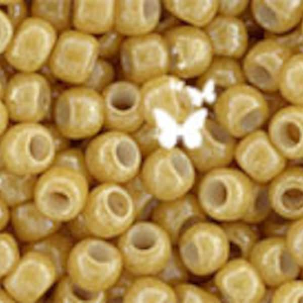 Size 11/0, 8/0 Butterscotch Opaque Luster aka Opaque Lustered Dark Beige TR-123D TOHO Seed Beads (10gr), DIY Jewelry Bead Supply