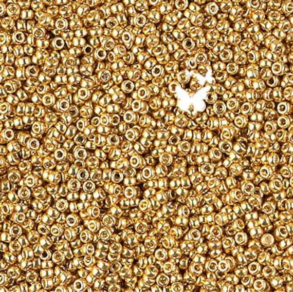 1053 Galvanized Yellow Gold Miyuki Seed Beads, Size 15/0 (7gr), 11