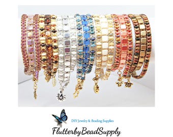BEAD KIT (Choose Your Colorway) &gt;&gt; So Vang&#39;s Free SuperDuo Triple Wrap Bracelet Tutorial Available &lt;&lt; DIY Jewelry Supply