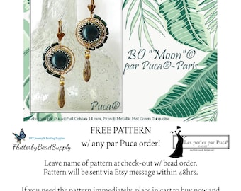 MOON Earrings Digital PDF Pattern by Les Perles par Puca®