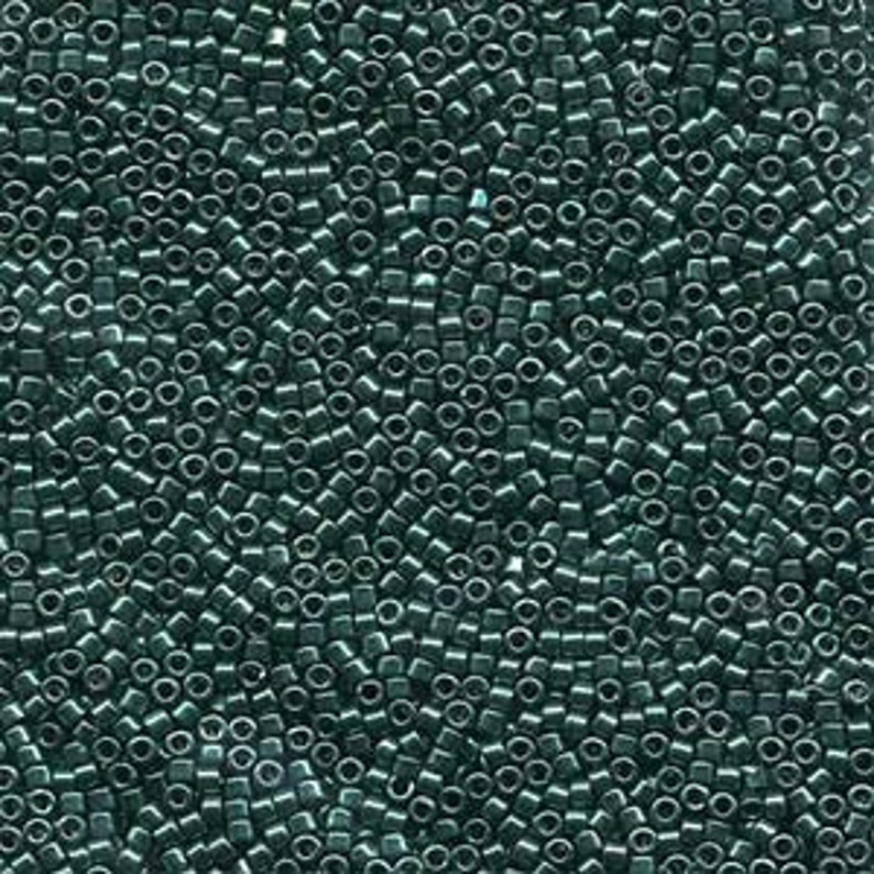 5gr DIY Jewelry Bead Supply DB458 Galvanized Dark Green aka Nickel Plated Dyed Green Size 110 Miyuki Delica