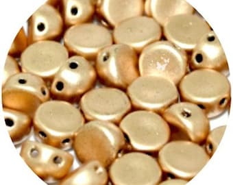 6mm Aztec Gold Two Hole Cabochon (20pc), DIY Jewelry Bead Supply