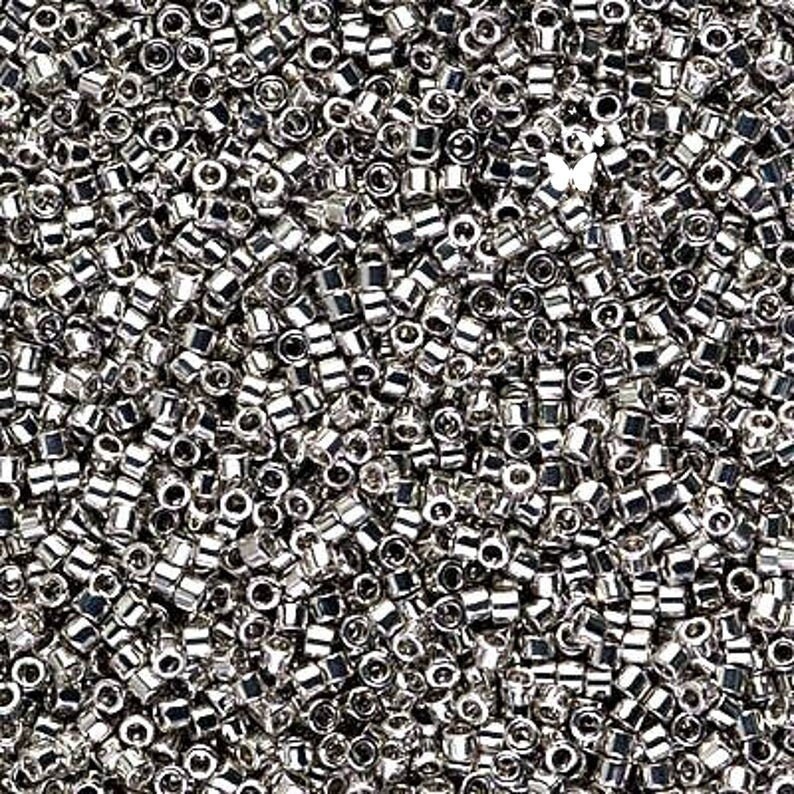 DB038 Palladium Plated Size 11/0 Miyuki Delica (5gr), DIY Jewelry