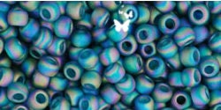 Toho 8/o Round Rainbow Frosted Teal Seed Beads, (tr-8-167bdf), Choice of 10 Grams or 23 Grams