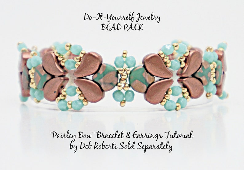 DIY Jewelry Bead Pack Deb Roberti/'s Paisley Bow Beaded Bracelet /& Earrings Tutorial Sold Separately
