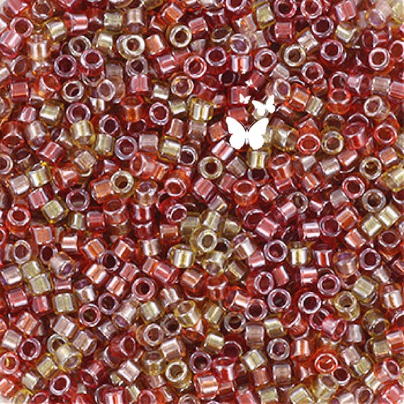 DB990 Sparkling Lined Cranberry Harvest Size 11/0 Miyuki Delica