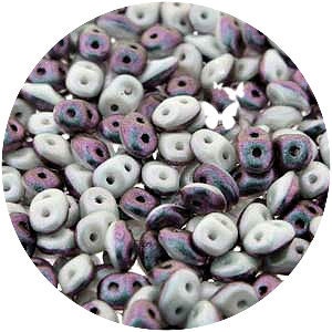 SUPERDUO Duet Polychrome Mix Berry n&#39; Cream Two Hole Glass Beads (10gr), DIY Jewelry Bead Supply