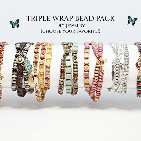 Triple Wrap Bracelet BEAD KIT, So Vang's EZ SuperDuo Pattern Free w/ Purchase, Do-It-Yourself Jewelry, Bead Supply