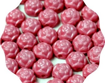 6mm Vintage Rose Coral Pink 2-Hole Rosetta Cabochon (20pc), DIY Jewelry, Bead Supply