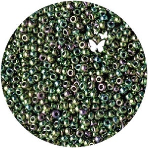 Size 11/0 Metallic Dark Green Iris 11-465 Miyuki Seed Beads (10gr), DIY Jewelry Bead Supply