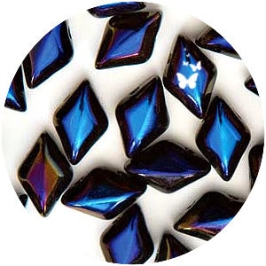 65-68ct Jet Azuro GemDuo 2-Hole Czech Glass Beads (10gr), DIY Jewelry Bead Supply
