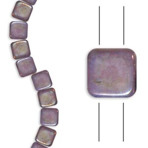 6mm Punch 2-Hole Tile Czech Glass Beads (30pc)
