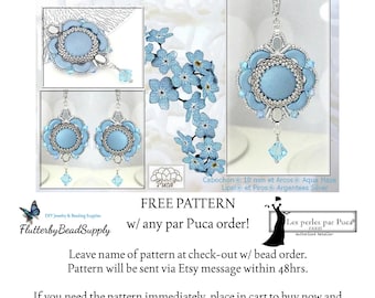 NOELIA Pendant/Earrings Digital PDF Pattern by Les Perles par Puca® (Free Pattern Available, or Buy Now)