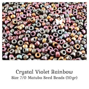 MATUBO™ Size 7/0 Crystal Violet Rainbow Czech Glass Seed Beads (10gr), DIY Jewelry, Bead Supply