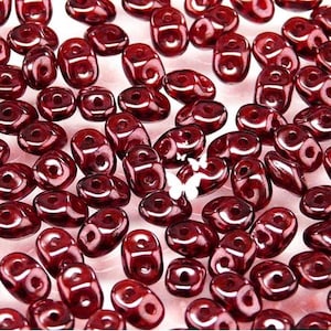 SUPERDUO™ Vega Red Wine, 2-Hole Czech Glass Beads (10gr/135pc)