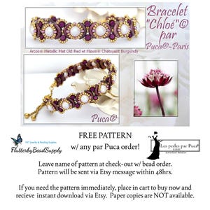 CHLOE Bracelet, Digital PDF Pattern by Les Perles par Puca® (Free Pattern Available, or Buy Now)