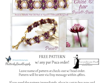 CHLOE Bracelet, Digital PDF Pattern by Les Perles par Puca® (Free Pattern Available, or Buy Now)