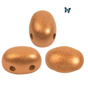 SAMOS par Puca® Metallic Matte Apricot 2-Hole Czech Glass Beads 10gr (40-45pc), DIY Jewelry, Bead Supply