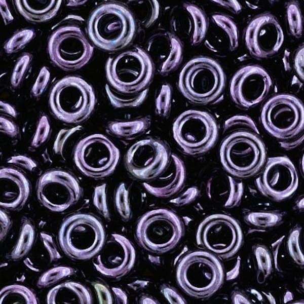 DEMI Size 11/0, 8/0 Dark Purple Iris Metallic TD-90 Round Toho Seed Beads (5gr), DIY Jewelry Bead Supply