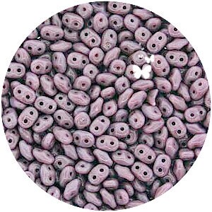 SUPERDUO Opaque Violet Two Hole Glass Beads (10gr), DIY Jewelry Bead Supply