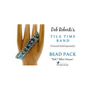 DIY Jewelry Teal & Silver BEAD PACK, Deb Roberti's Tila Time Band Tutorial Sold Separately