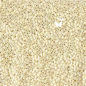 DB157 Opaque Cream AB Size 11/0 Miyuki Delica (5gr), DIY Jewelry Bead Supply