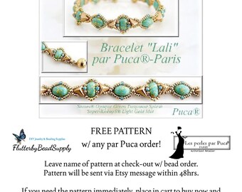 LALI Bracelet, Digital PDF Pattern by Les Perles par Puca® (Free Pattern Available, or Buy Now)