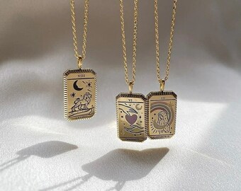 Tarot Charm Pendant or Necklace \u2014 The Moon