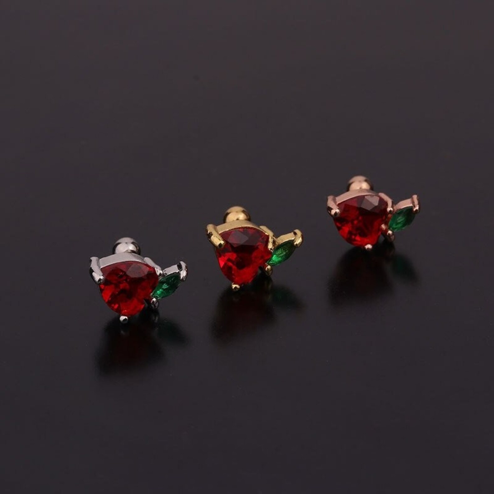 Fruit Gem Earrings Crystal Fruit Earring Studs Tiny Stud Etsy