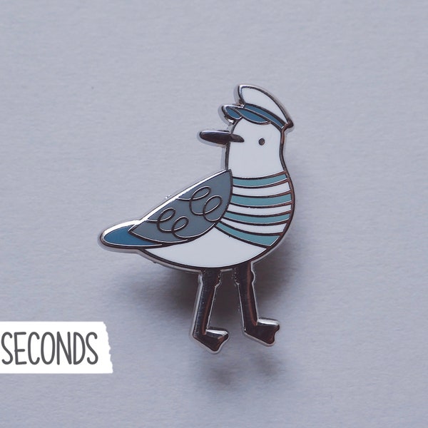 SECONDS | Seagull Sea Captain Enamel Pin | Seagull Pin | Bird Pin | Seaside Pin | Nature Lover Gift | Brooch | Stocking Filler | Gift Idea