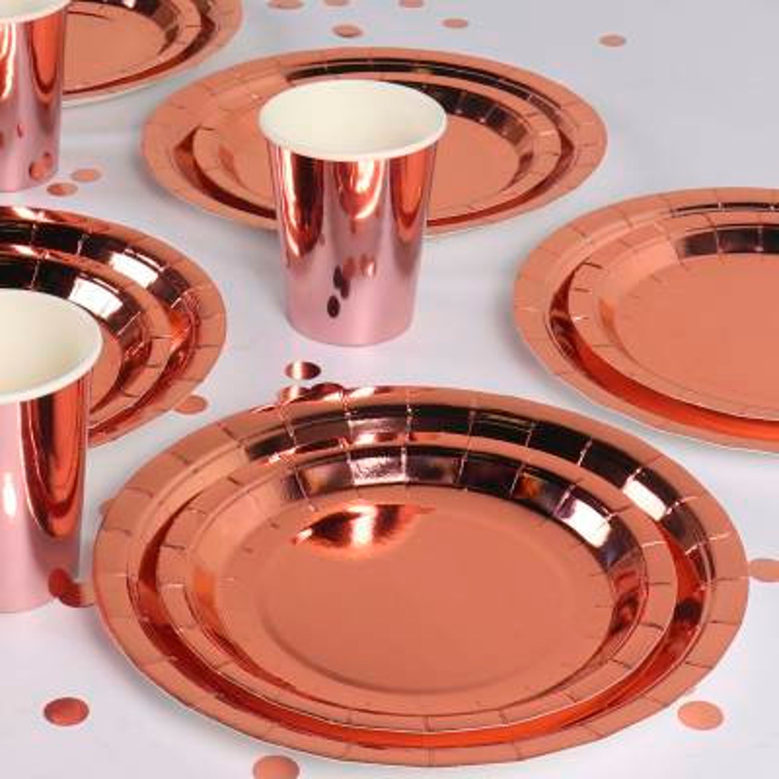 250 Pcs Rose Gold Party Tableware Set Including Paper Plate Etsy UK