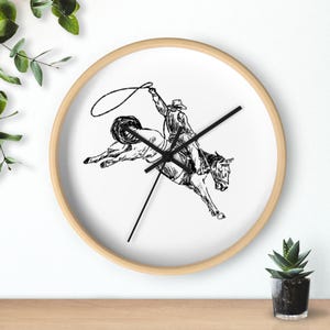 Bucking Horse Western Wall Clock