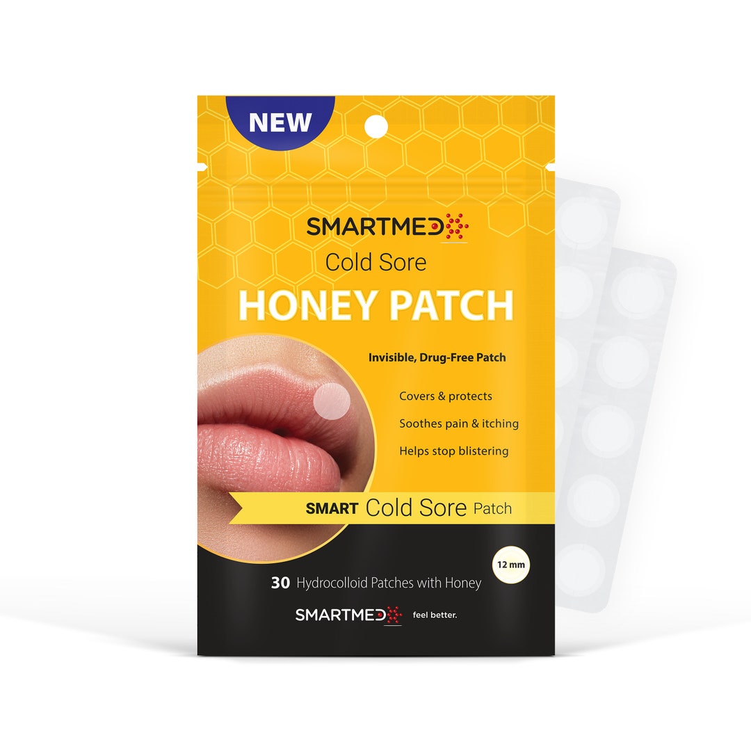 Smart Cold Sore Patch Honey 30 Ct 12mm Fever Blister Treatment Conceals